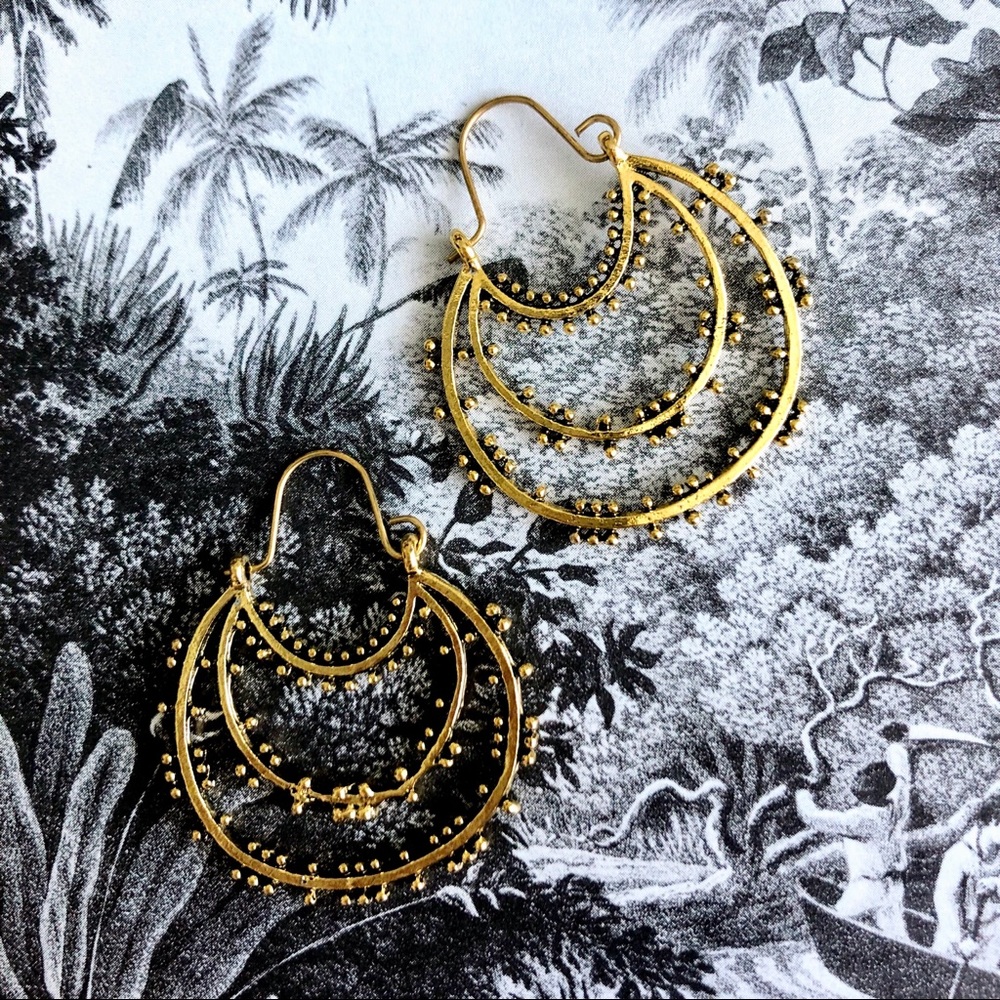 Boho Studded Hoop Earrings